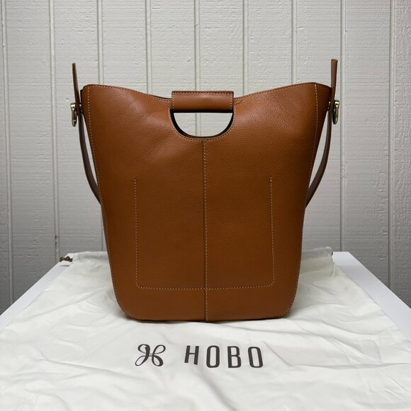 HOBO Tan Leather Shoulder Bag with Cut-Out Handle - Picture 2 of 8
